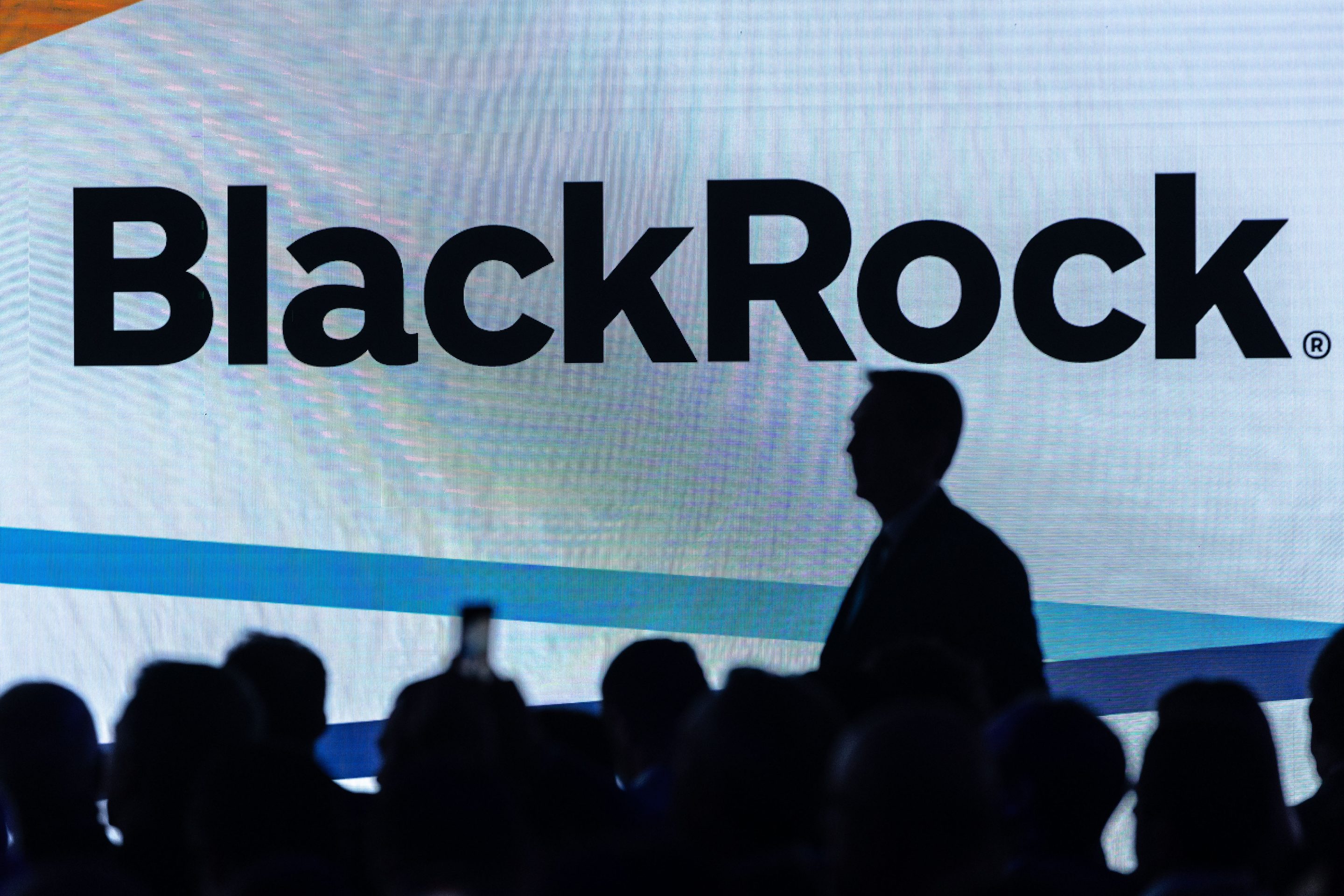 MILAN, ITALY - APRIL 10: The logo of American multi-national investment company BlackRock is pictured during &quot;Il Salone del Risparmio&quot; at Allianz MiCo on April 10, 2024 in Milan, Italy. &quot;Il Salone del Risparmio&quot; is the Italian largest event in the asset management industry. (Photo by Emanuele Cremaschi/Getty Images)